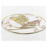 Stained Glass Butterfly Suncatcher with Gold Wire Frame