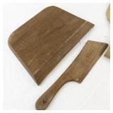 Set of 4 Vintage Wooden Butter Paddles and Boards