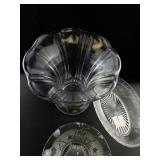 Vintage Glassware Collection with Half Frosted Yellow Pitcher and Decorative Bowls
