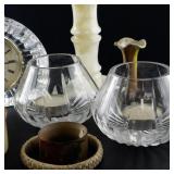 Home Decor Collection with Crystal Clock, Candle Holders and Assorted Pieces