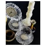 Home Decor Collection with Crystal Clock, Candle Holders and Assorted Pieces