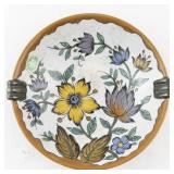 Royal Zuid-Holland Gouda Hand-Painted Floral Bowl with Handles