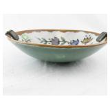 Royal Zuid-Holland Gouda Hand-Painted Floral Bowl with Handles