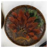 Collection of 4 Vintage Hand-Painted Decorative Wood Trays and Wall Plaque