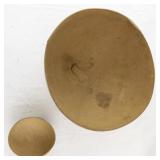 Set of 2 Hand-Carved Decorative Wooden Bowls with Floral Patterns
