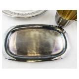 Various Manufactured Silver Plate Serving Set with Trays, Bowls, and Cups