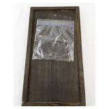 Rectangular Stained Glass Style Mirror Panel with Wooden Frame