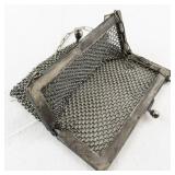 Vintage Metal Mesh Chainmail Purse with Clasp and Chain Handle