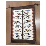 Handwoven Vintage Tree of Life Tapestry Rug with Birds Motif