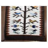 Handwoven Vintage Tree of Life Tapestry Rug with Birds Motif