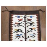 Handwoven Vintage Tree of Life Tapestry Rug with Birds Motif