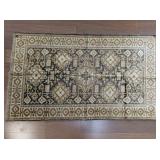 Vintage Oriental Style Area Rug with Geometric Floral Pattern