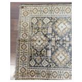 Vintage Oriental Style Area Rug with Geometric Floral Pattern