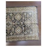 Vintage Oriental Style Area Rug with Geometric Floral Pattern