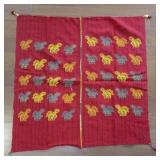 Handwoven South AmericanTextile with Embroidered Birds Motif