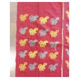 Handwoven South AmericanTextile with Embroidered Birds Motif