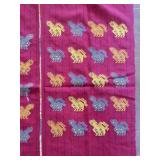Handwoven South AmericanTextile with Embroidered Birds Motif