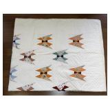 Handmade Patchwork Quilt with Bow Tie Pattern