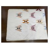Handmade Patchwork Quilt with Bow Tie Pattern