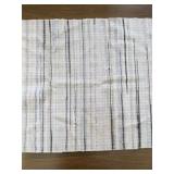 Woven Cotton Area Rug with Pastel Stripes and Fringe