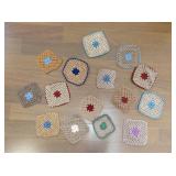 Set of 15 Handmade Crochet Granny Squares Assorted Colors