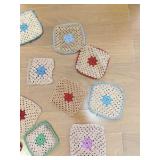Set of 15 Handmade Crochet Granny Squares Assorted Colors