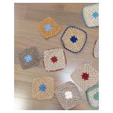 Set of 15 Handmade Crochet Granny Squares Assorted Colors