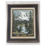 Framed Mountain Landscape Oil Painting Signed Papson 1979
