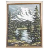 Framed Mountain Landscape Oil Painting Signed Papson 1979
