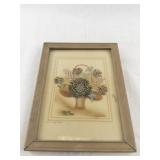 Framed Prairie Pictures Feather Flower Craft Artwork by Ida Biese