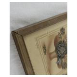 Framed Prairie Pictures Feather Flower Craft Artwork by Ida Biese