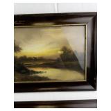 Pair of Framed Pastel Landscape Drawings Attributed to William Henry Chandler