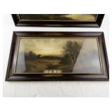 Pair of Framed Pastel Landscape Drawings Attributed to William Henry Chandler