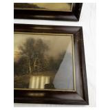 Pair of Framed Pastel Landscape Drawings Attributed to William Henry Chandler