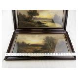 Pair of Framed Pastel Landscape Drawings Attributed to William Henry Chandler