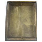 Antique Wooden Jewelry Box with Mirror and Framed Art Lid