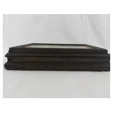 Antique Wooden Jewelry Box with Mirror and Framed Art Lid