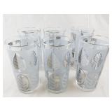 Set of 6 LIBBEY Vintage Leaf Pattern Drinking Glasses