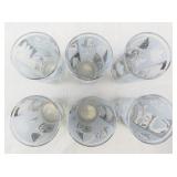 Set of 6 LIBBEY Vintage Leaf Pattern Drinking Glasses
