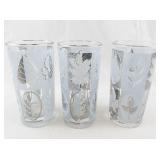 Set of 6 LIBBEY Vintage Leaf Pattern Drinking Glasses