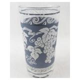HAZEL-ATLAS Set of 8 Vintage Frosted Grape Motif Drinking Glasses