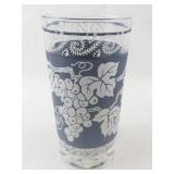 HAZEL-ATLAS Set of 8 Vintage Frosted Grape Motif Drinking Glasses