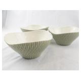 REDWING "Capistrano" Textured Sage Green Ceramic Tea Set with Bowls, Cups, Creamer, and Sugar Shaker - 11 Pieces