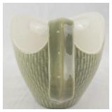 REDWING "Capistrano" Textured Sage Green Ceramic Tea Set with Bowls, Cups, Creamer, and Sugar Shaker - 11 Pieces