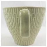 REDWING "Capistrano" Textured Sage Green Ceramic Tea Set with Bowls, Cups, Creamer, and Sugar Shaker - 11 Pieces