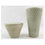 REDWING "Capistrano" Textured Sage Green Ceramic Tea Set with Bowls, Cups, Creamer, and Sugar Shaker - 11 Pieces