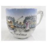 Red Wing Saffron Ware Merry Christmas Porcelain Cup
