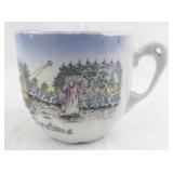 Red Wing Saffron Ware Merry Christmas Porcelain Cup