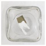 Vintage Glass Inkwell with Black Stopper