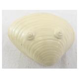 Vintage Asian-Style Clam Shell Diorama with River Scene and House